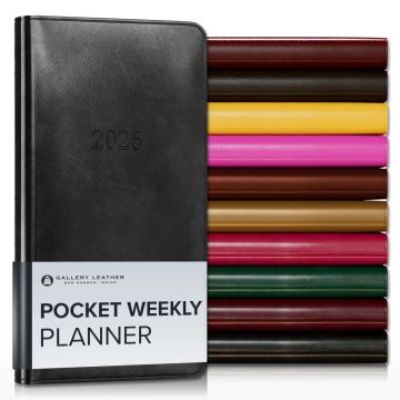 Pocket Weekly Leather Planner - Regular and Wide Size