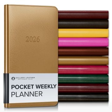 Pocket Weekly Leather Planner - 6" x 3.25"