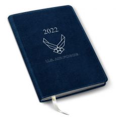 Air Force 2022 Leather Desk Weekly Planner - Acadia Navy