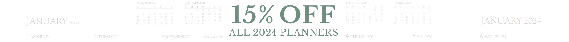 15% off 2024 Planners