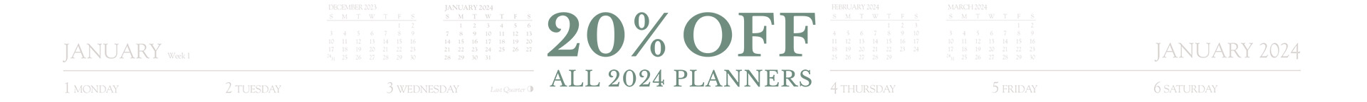 20% off 2024 Planners