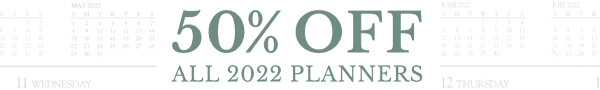 50% Off 2022 Planners
