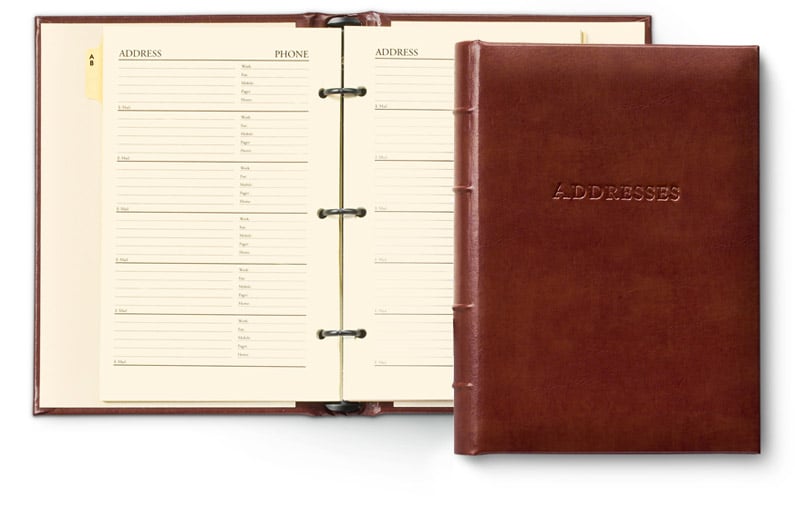 Leather Desk Address Book