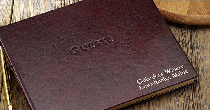 Guest Book  Black Traditional Leather – Graphic Image