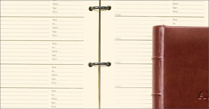 ring-bound address book